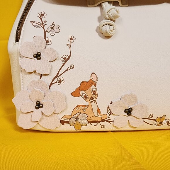 Loungefly Disney Bambi Thumper Cherry Blossom Floral Flap Sack Mini Backpack main image 7